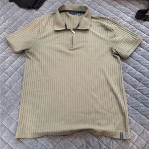 Perry Ellis Green zip up polo L